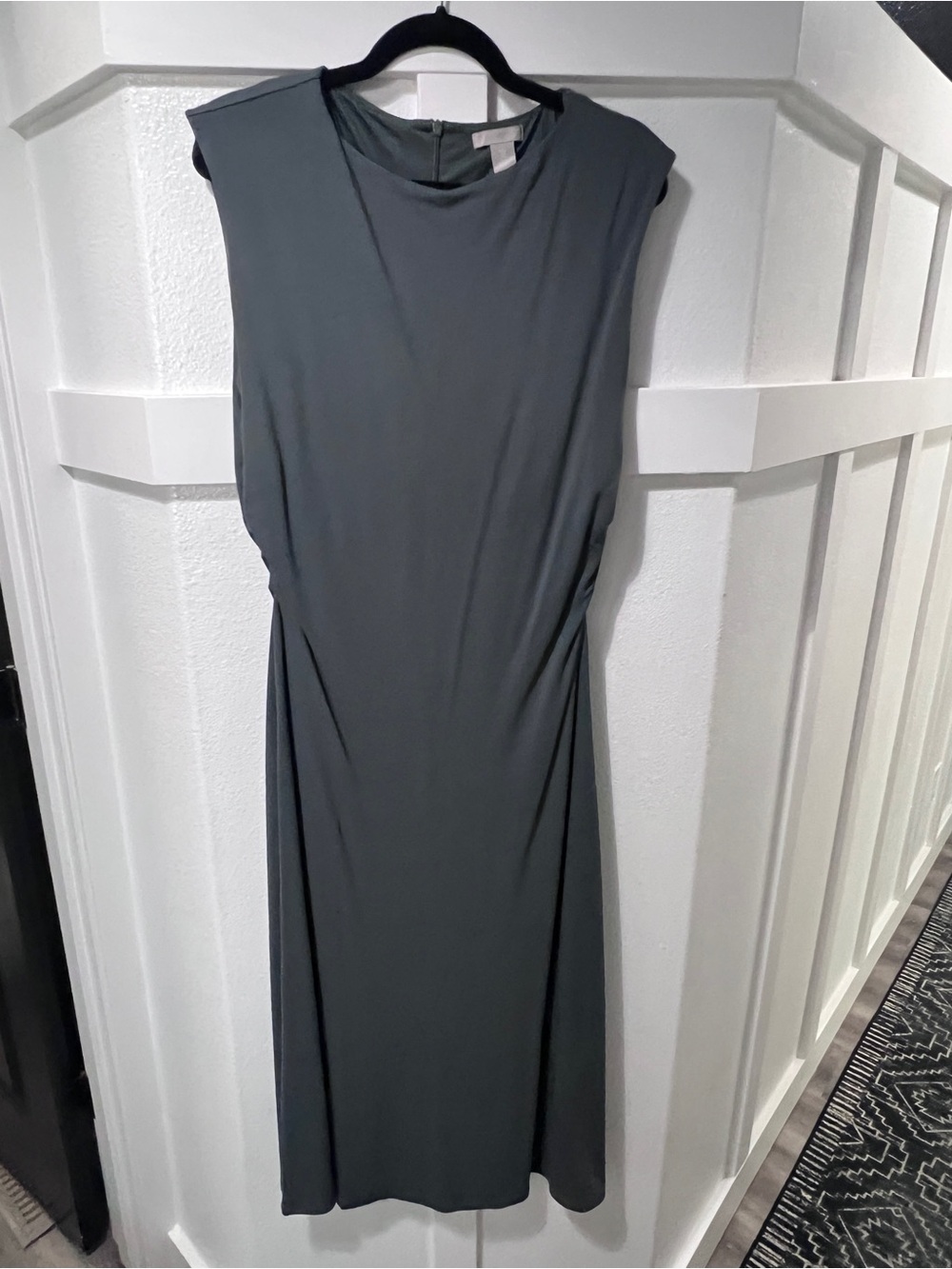 H&M Sleeveless Slate Gray Midi Sheath Dress